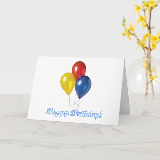 Geburtstag Ballons Karte (Gelbe Blume)