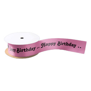 Geburtstag, Band im Rosa und Schwarzes Satinband
