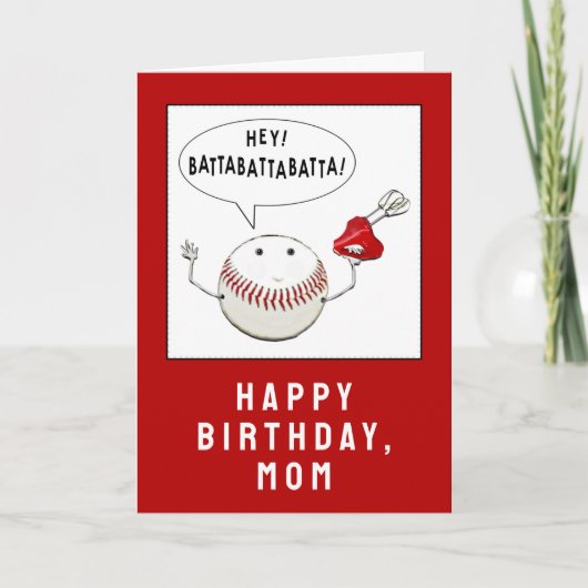 Geburtstag Baseball-Mama Karte (Vorderseite)