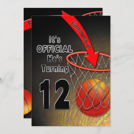 GEBURTSTAG - BASKETBALL - 12. EINLADUNG (Vorne/Hinten)