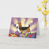 Geburtstag Basset Hound Karte (Gelbe Blume)