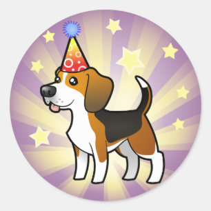 Geburtstag Beagle Runder Aufkleber