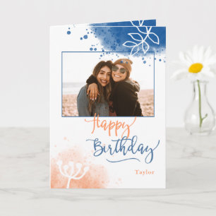 Geburtstag Benutzerdefiniertes Foto und Name Wasse Karte