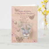 Geburtstag, besondere Tochter, Cougar und Schmette Karte (Gelbe Blume)