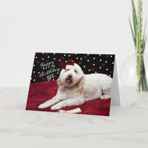 GEBURTSTAG BESTE FREUNDIN - GOLDENER DOODLE HUND KARTE