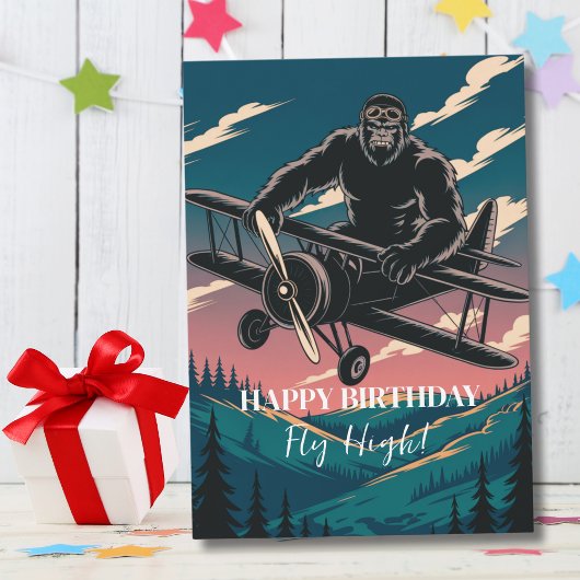 Geburtstag Bigfoot Vintages Flugzeug Wolken Funny Einladung