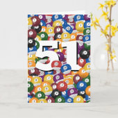 Geburtstag Billard Balls zum 51. Geburtstag Karte (Gelbe Blume)