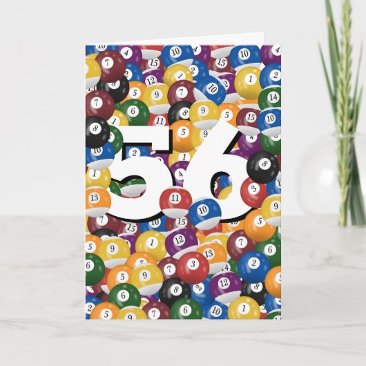 Geburtstag Billiard Balls für 56. Geburtstag Karte (Vorderseite)