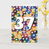 Geburtstag Billiard Balls zum 37. Geburtstag Karte (Gelbe Blume)