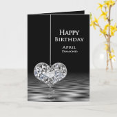 Geburtstag - Birthstone - April - Diamond Karte (Gelbe Blume)