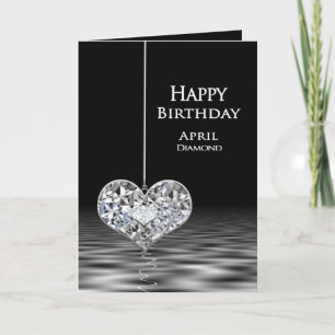 Geburtstag - Birthstone - April - Diamond Karte