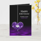 Geburtstag - Birthstone - Februar - Amethyst Karte (Gelbe Blume)