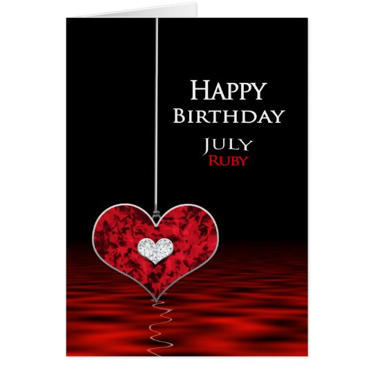 Geburtstag - Birthstone - JULI - Rubin Karte