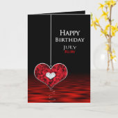 Geburtstag - Birthstone - JULI - Ruby Karte (Gelbe Blume)