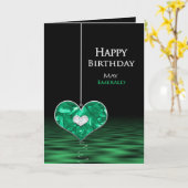 Geburtstag - Birthstone - Mai - Smarald Karte (Gelbe Blume)