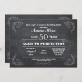 Geburtstag bis Vollkommenheit, jedes Alter Chalk M Einladung (Vorne/Hinten)