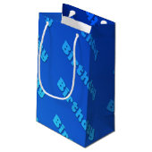 Geburtstag (blau) kleine geschenktüte (Rückseite Schrägansicht)