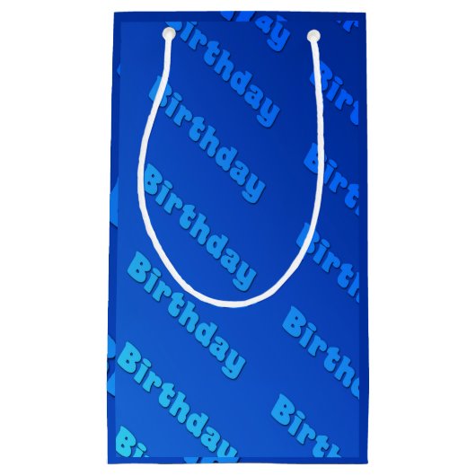 Geburtstag (blau) kleine geschenktüte (Vorderseite)