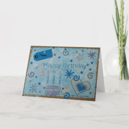Geburtstag - Blau - Scrapbook Card Karte