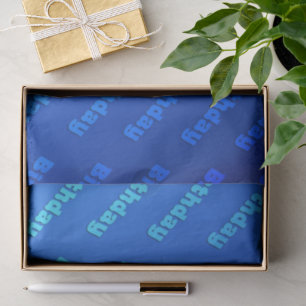 Geburtstag (blau) seidenpapier