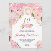 Geburtstag Blumeneinladung, Einladung (Vorne/Hinten)
