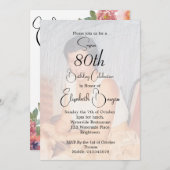 Geburtstag Blumengebirge Foto Elegant Geburtstag Einladung (Vorne/Hinten)