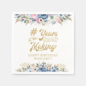 Geburtstag Blumenjahr im Drehbuch Serviette (Vorderseite)