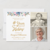 Geburtstag Blumenjahr im MAKING 2-Foto Einladung (Vorderseite)