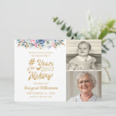 Geburtstag Blumenjahr im MAKING 2-Foto Einladung (Stehend Vorderseite)