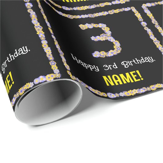 Geburtstag: Blumennummer, Individuelle Name, Blume Geschenkpapier (Rolleneckpunkt)