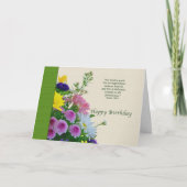 Geburtstag, Blumenstrauß, religiös Karte (Vorderseite)