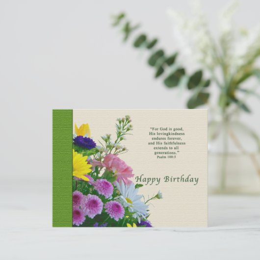 Geburtstag, Blumenstrauß, Religiös, Postkarte (Stehend Vorderseite)