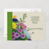 Geburtstag, Blumenstrauß, Religiös, Postkarte (Vorne/Hinten)