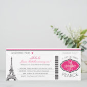 Geburtstag Boarding Pass auf Paris Einladung (Stehend Vorderseite)