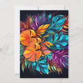 Geburtstag | Bold Neon Tropical Foliage Einladung (Rückseite)