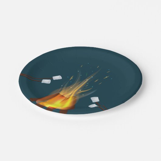 Geburtstag Bonfire-Teller Pappteller (Schrägansicht)