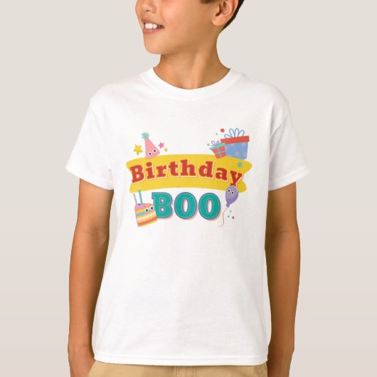 Geburtstag Boo Feier mit Balloons Geschenke T-Shirt (Vorderseite)