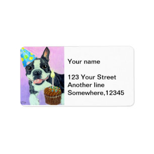 Geburtstag Boston Adressaufkleber