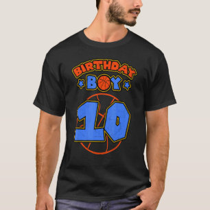 Geburtstag Boy 10 Basketball Thema Tags Party 10. T-Shirt