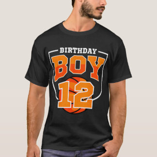 Geburtstag Boy 12 Basketball Thema Tags Party Cele T-Shirt