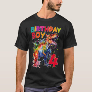 Geburtstag Boy Dinosaur Rex 4. Geburtstag 4 Jahr T-Shirt