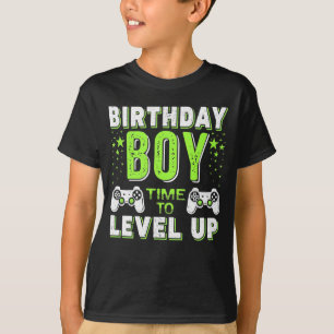 Geburtstag Boy Time to Level Up Geschenkboten T-Shirt