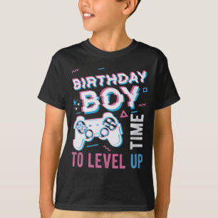 Geburtstag Boy Time to Level Up Geschenkboten T-Shirt
