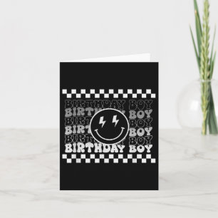 Geburtstag Boys Groovy Smile Face Checkered Geburt Karte