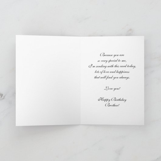 GEBURTSTAG - BRUDER - ELEGANTE ROSE KARTE (Innenseite)