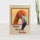 Geburtstag, Bruder, Flamingo Bird Karte (Vorderseite)