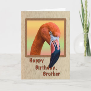 Geburtstag, Bruder, Flamingo Bird Karte