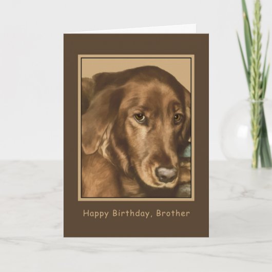 Geburtstag, Bruder, Golden Irish Dog Karte (Vorderseite)