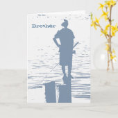 Geburtstag, Bruder, Junge angeln von Stumpf. Karte (Gelbe Blume)