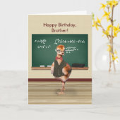 Geburtstag, Bruder, lustiges Vogelbaby, Karte (Gelbe Blume)